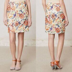 ANTHROPOLOGIE Dayflora Stitched Skirt Colorful Embroidery Yoana Baraschi NEW